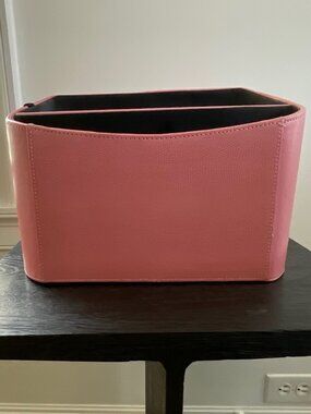Tuscan Designs Home/Office Organizer, Genuine Leather Pink, Excellent Condition